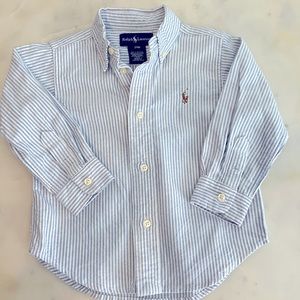 Ralph Lauren Boys Striped Cotton Oxford Shirt